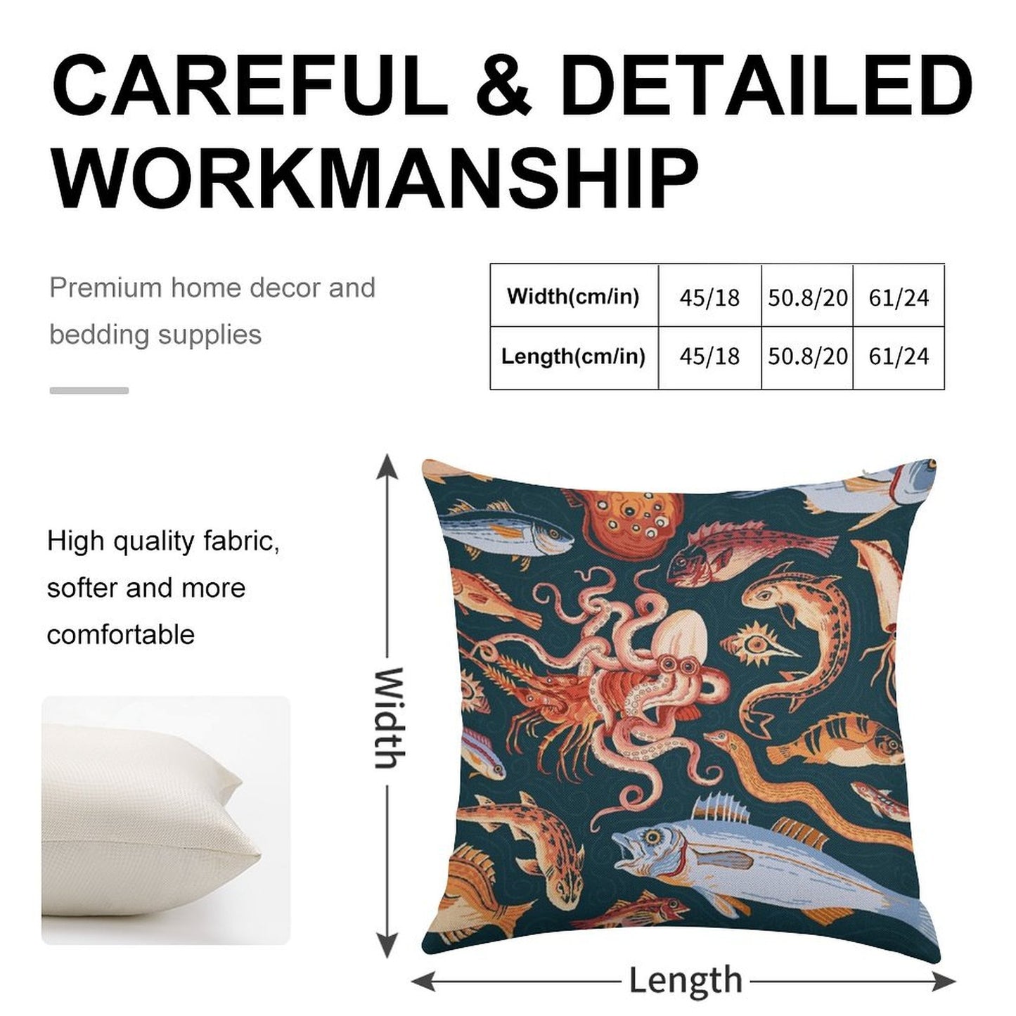 Pompeii Marine Mosaic Linen Throw Pillow Cover