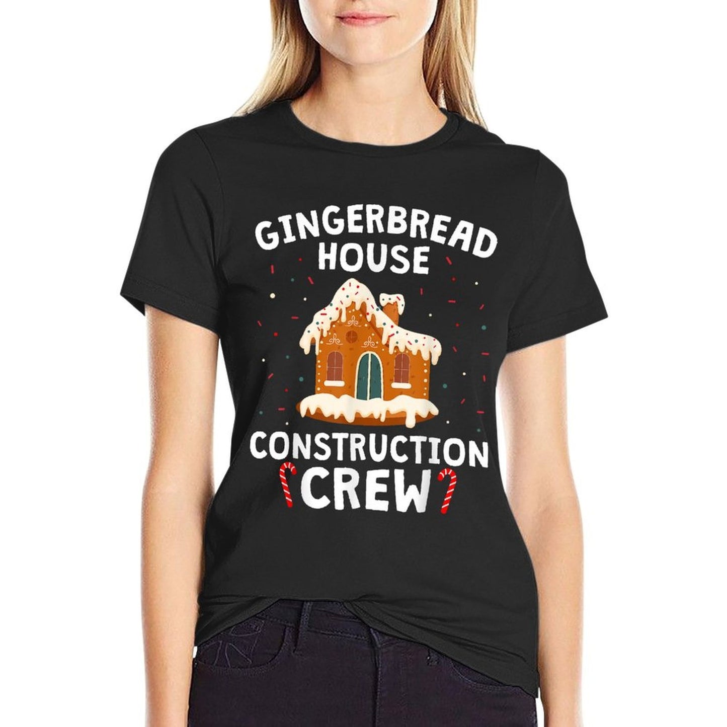 Gingerbread House Construction Crew Cookie Baking Christmas Comfortable T-Shirt