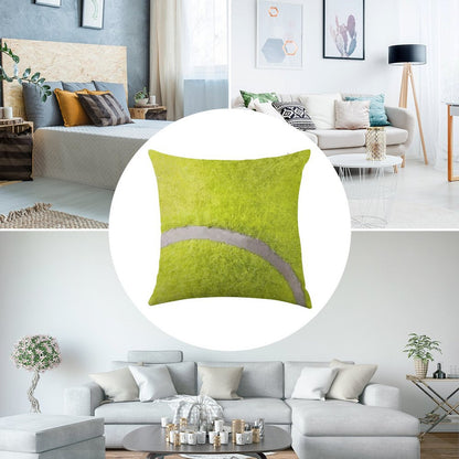 MAN CAVE THROW PILLOW SERIES  - TENNIS BALL Linen Throw Pillow Cover