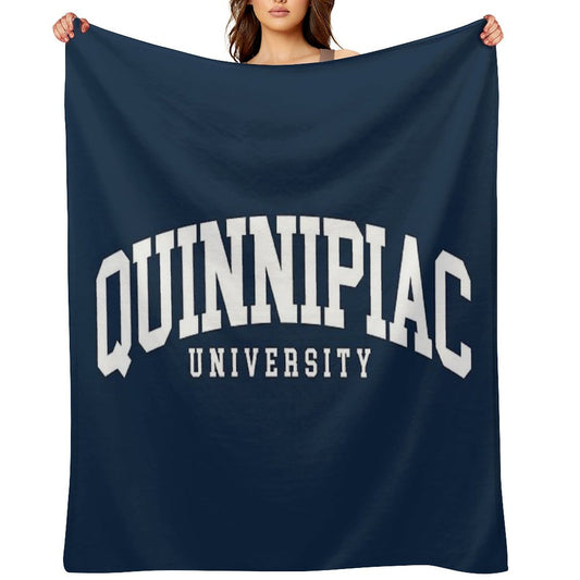 Quinnipac - College Font Curved Throw Blanket