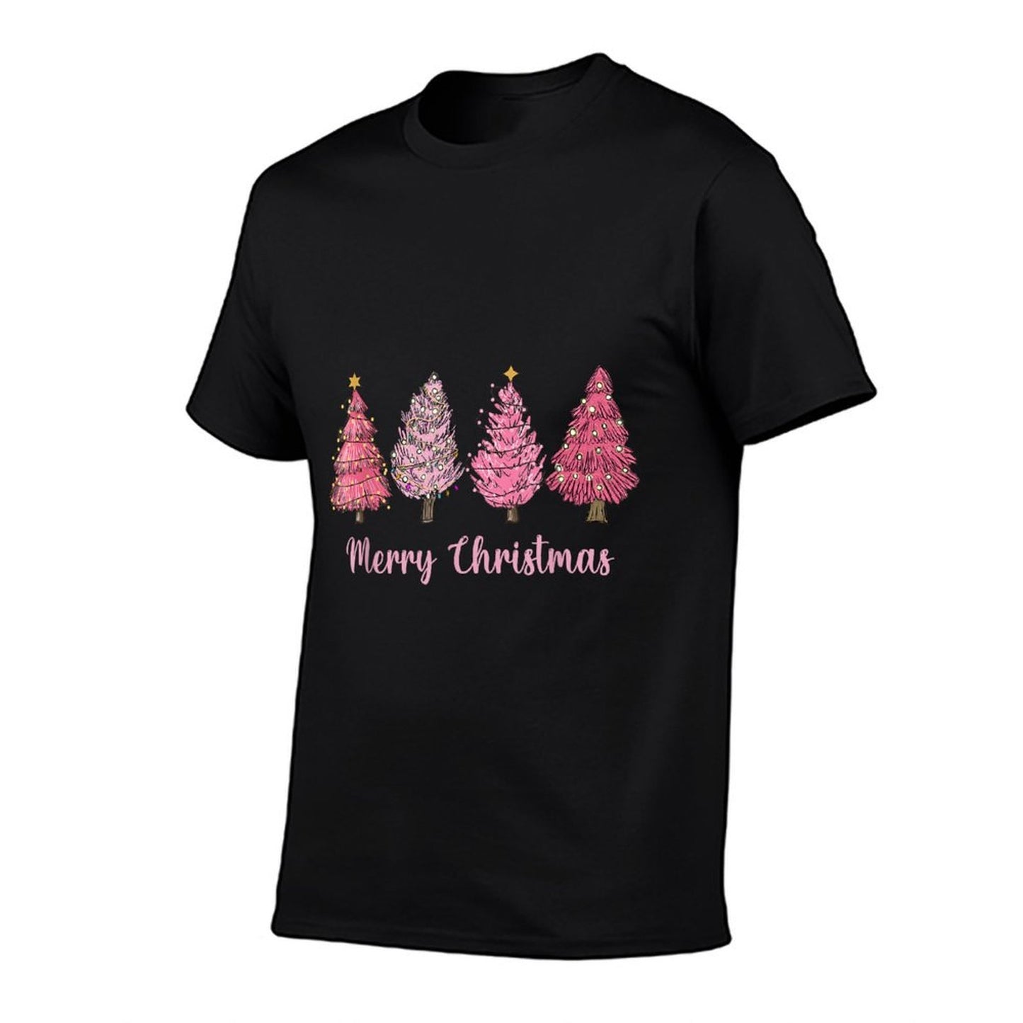 Merry And Bright Pink Christmas Tree Pink Christmas Tree  Slim-fit Cut T-Shirt