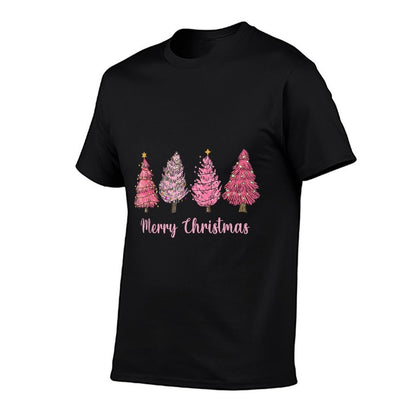 Merry And Bright Pink Christmas Tree Pink Christmas Tree  Slim-fit Cut T-Shirt