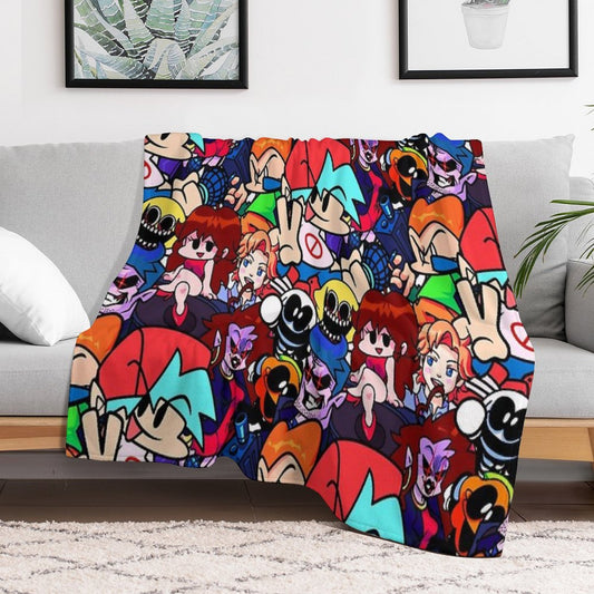 Friday Night Funkin Collage Throw Blanket