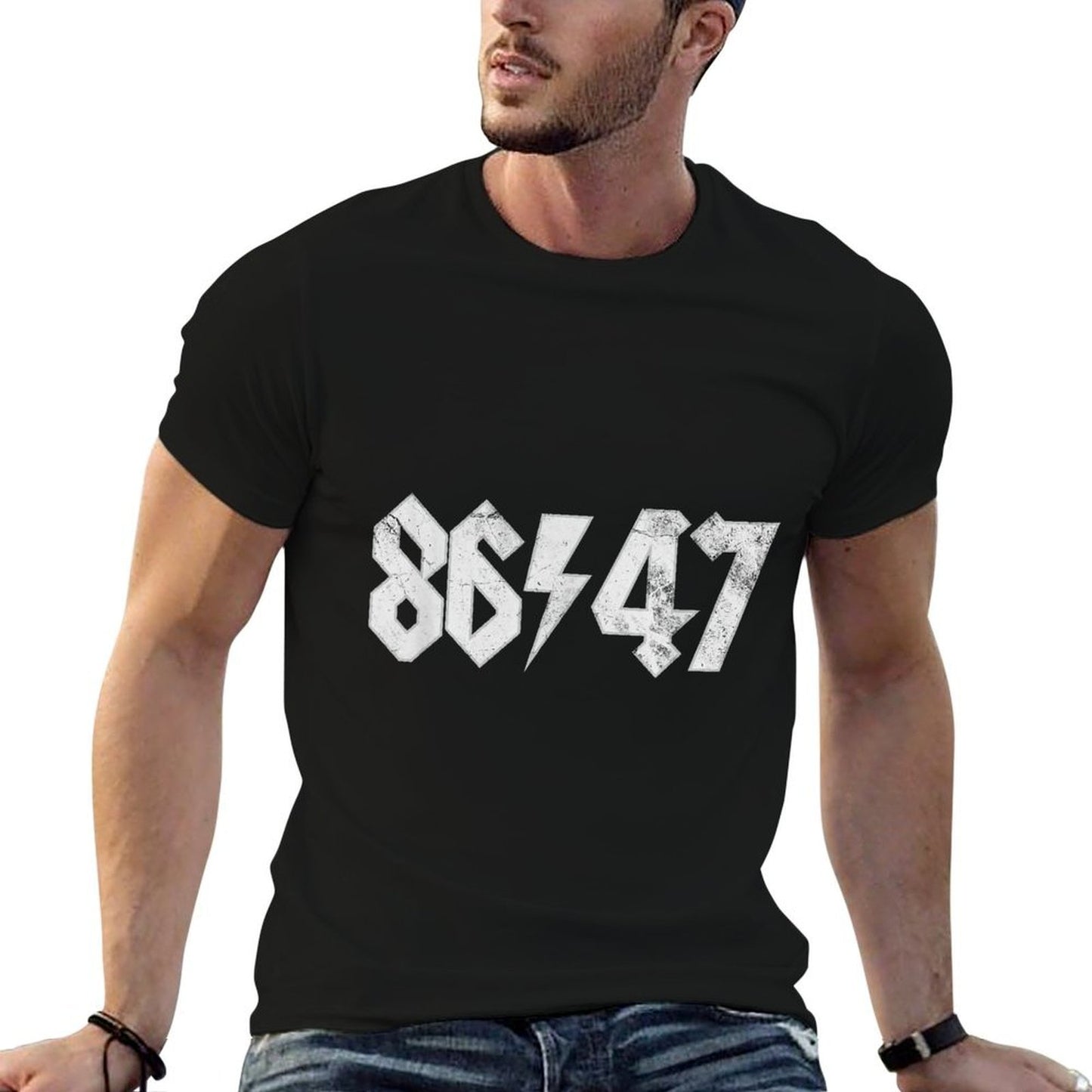 8647 Sarcastic Retro Vintage 80s Style 86 47 Rock 8647  Easy-care T-Shirt