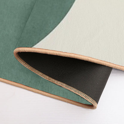 Half Circle Colorblock - Gold Green Bath Mat