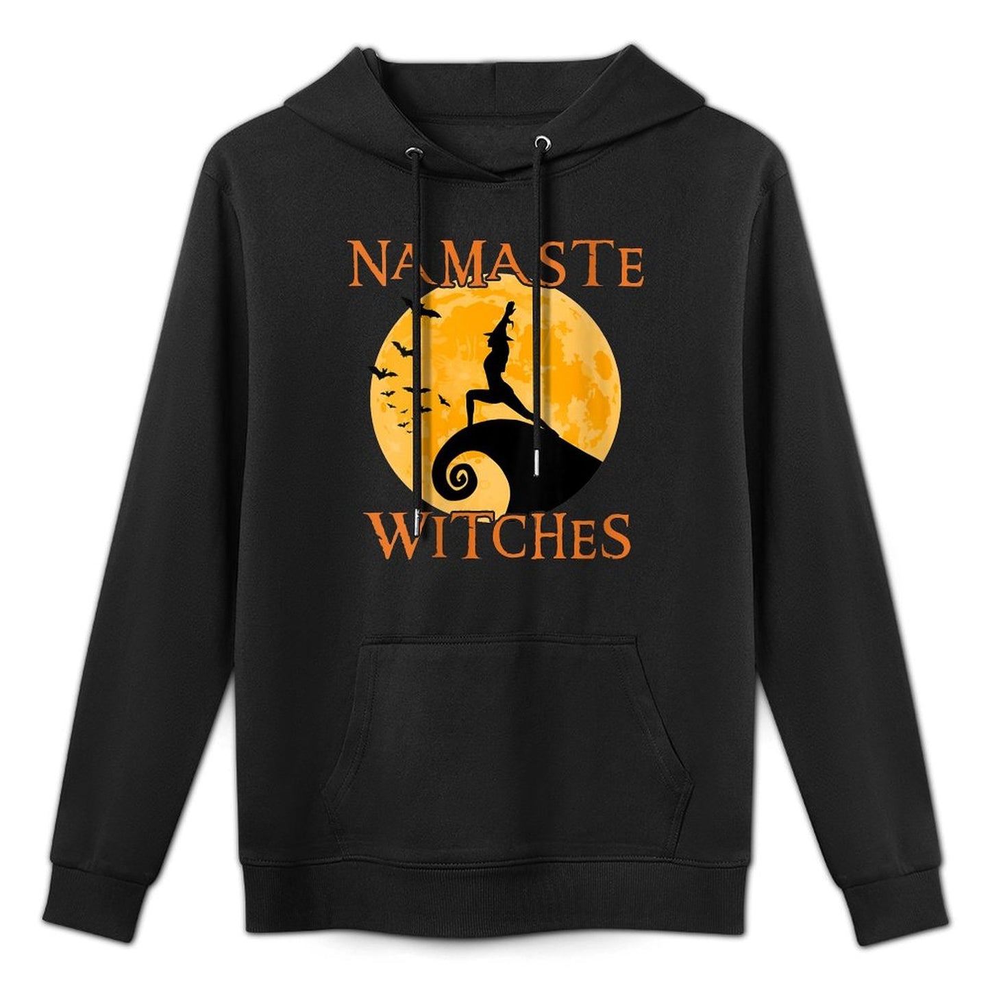 Womens Namaste Witches Yoga Warrior I Pose Halloween Yoga Unisex Design Hoodie