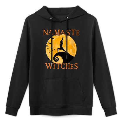 Womens Namaste Witches Yoga Warrior I Pose Halloween Yoga Unisex Design Hoodie