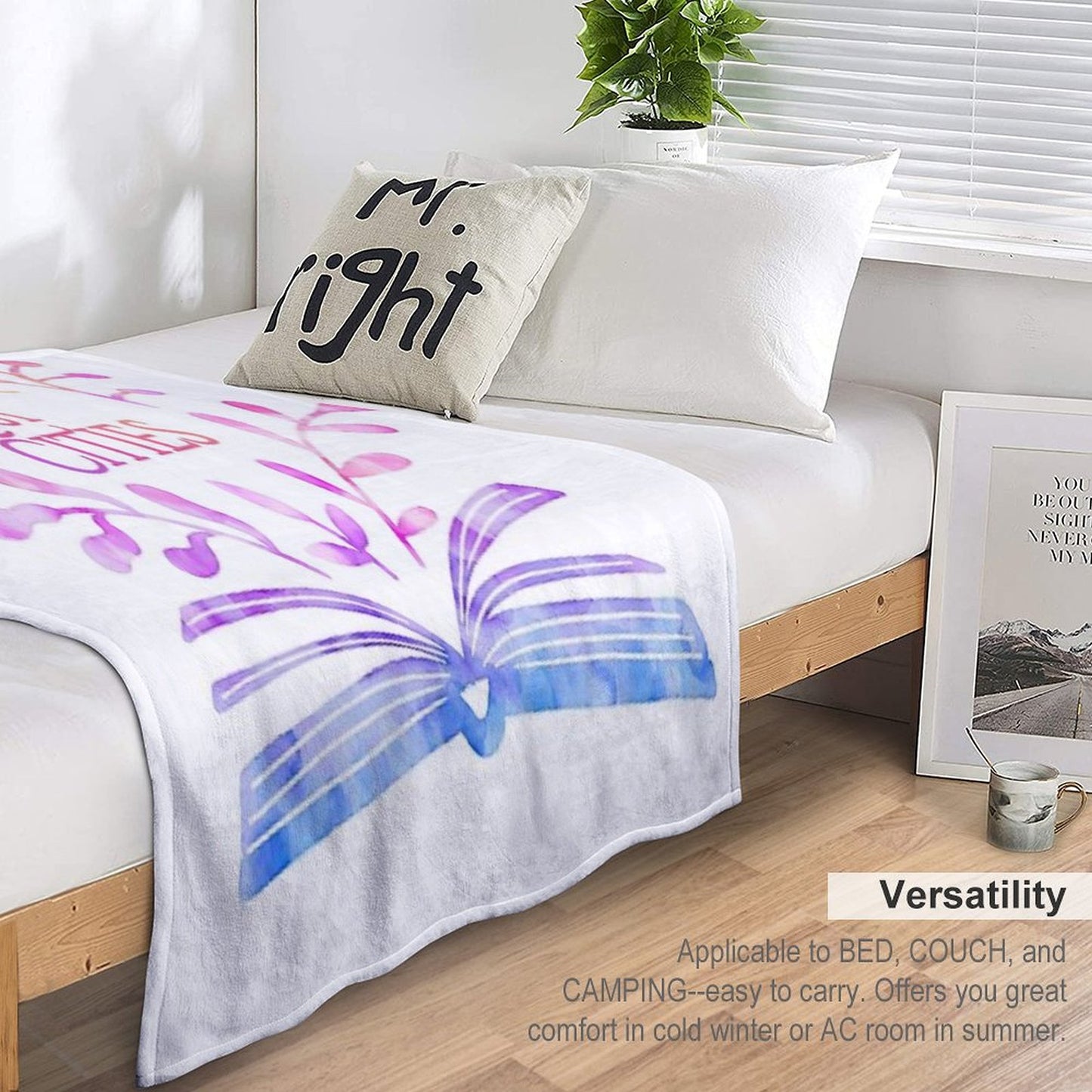 Keeper of The Lost Cities Watercolor Bookish Design Throw Blanket