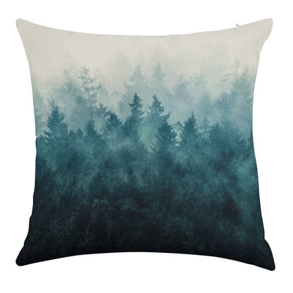 The Heart Of My Heart  So Far From Home In A Misty Foggy Fall Wilderness Forest Linen Throw Pillow Cover