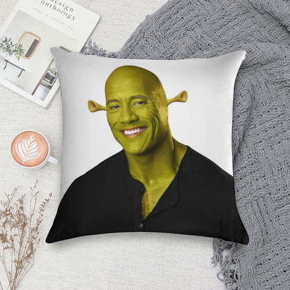 Shrek - Dwayne The Rock Johnson - Work of Art Soft High-Density Material Throw Pillow