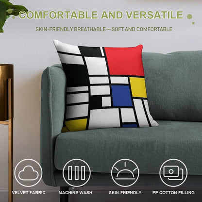 De Stijl #1 Soft Easy Maintenance Throw Pillow