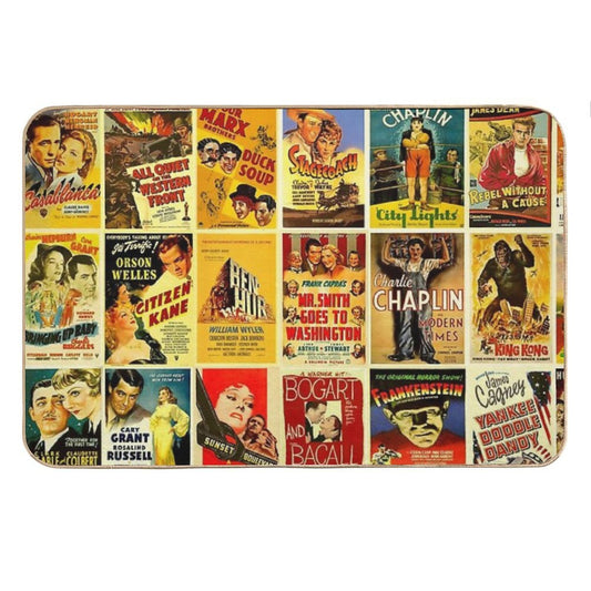 Vintage Hollywood Classic Movie Posters Bath Mat