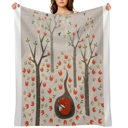 Sleeping Fox Throw Blanket