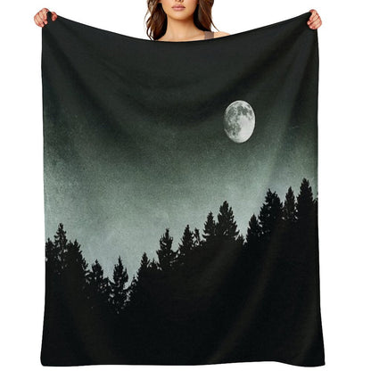 Under Moonlight  Kiwi Melon Collie Lassie Vibes In A Fairytale Forest With Cascadia Trees In Magic Moonlight Throw Blanket