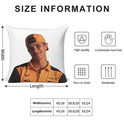 Lando Norris Soft Multiple Sizes Throw Pillow