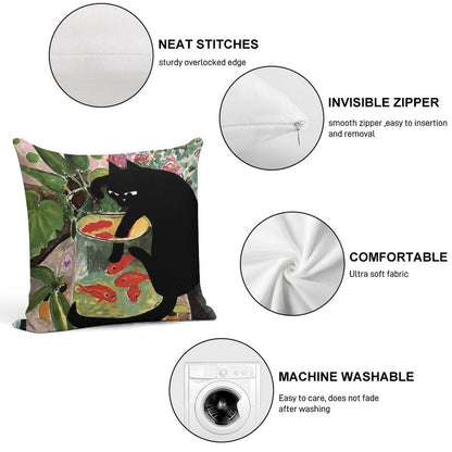Matisse's Goldfish And A Cat Soft Bedroom Essential Throw Pillow