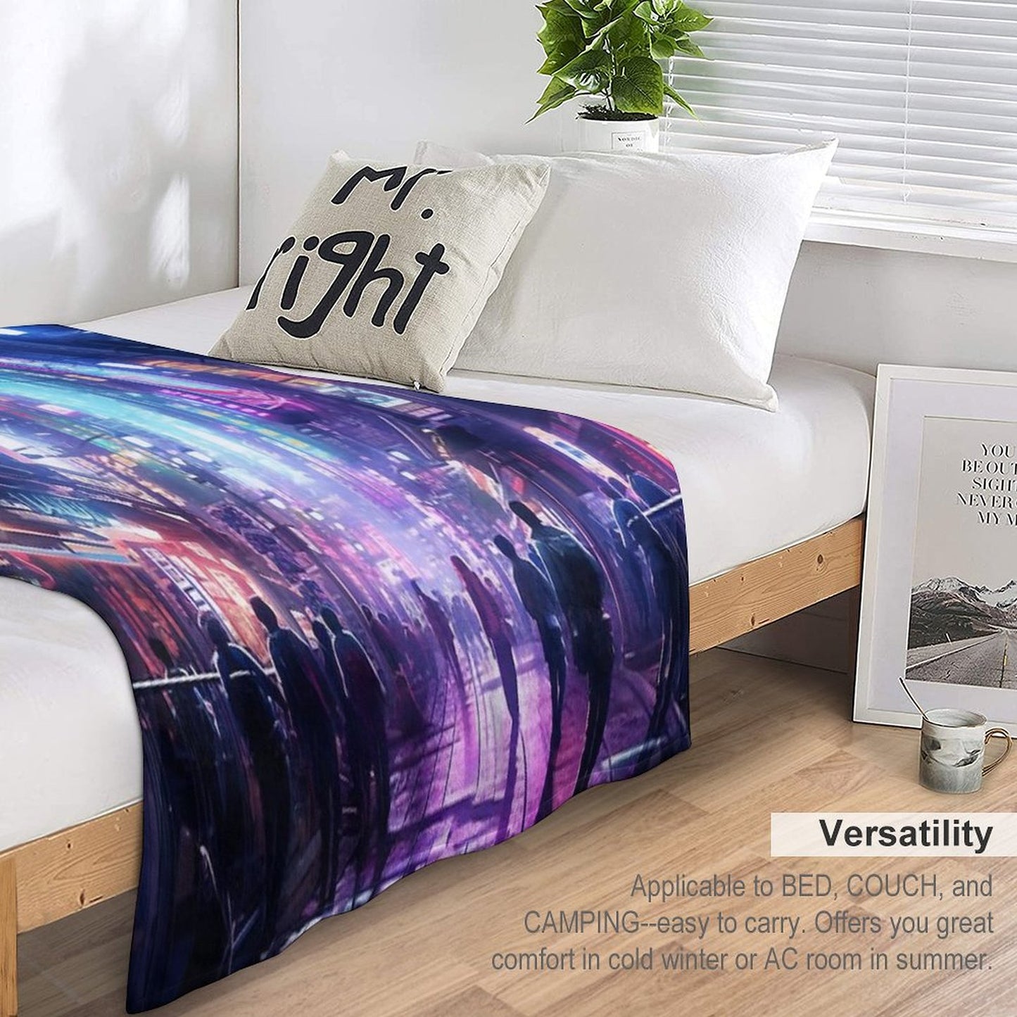Cyberpunk Tokyo Dreamscape Throw Blanket