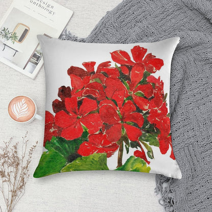 Red Geranium. Summer Geranium. Geranium Blossom. Soft Home Decor Throw Pillow