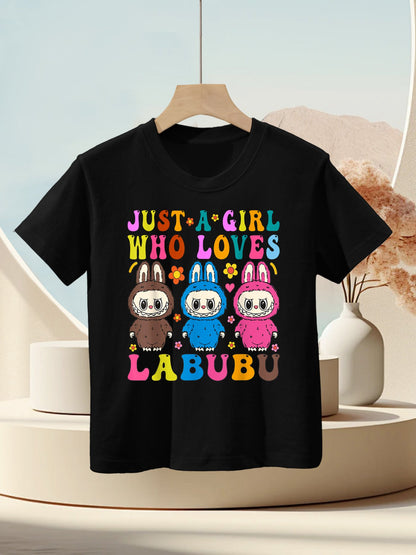 Funny Labubu Just A Girl Who Loves Labubu The Monsters Women Kids T-Shirt