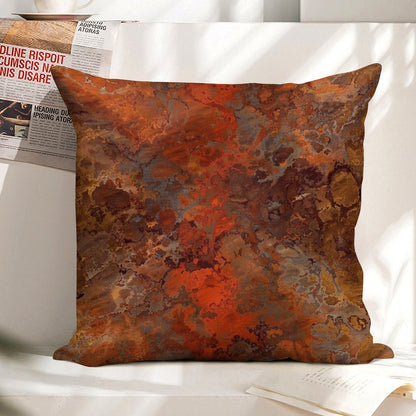 Gold And Rust Linen Throw Pillow Cover