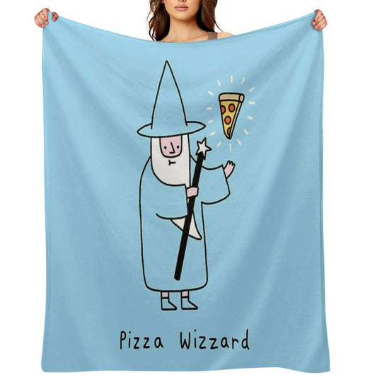 Pizza Wizzard Throw Blanket