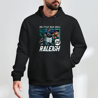 Cal Raleigh  Seattle MLB Baseball Players  MLBCRA203M Customizable Surface Hoodie