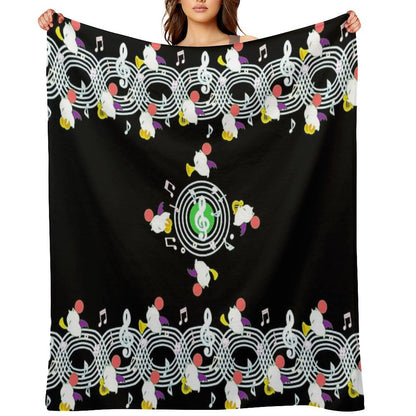 Music Moogle (Black&Green) Throw Blanket