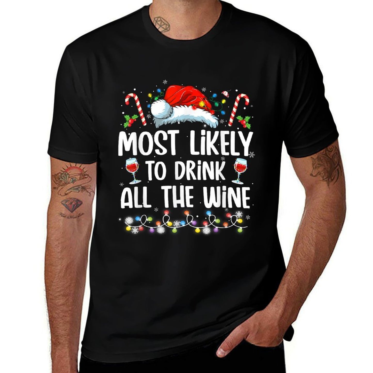 Most Likely To Drink All The Wine Family Matching Christmas  Versatile T-Shirt