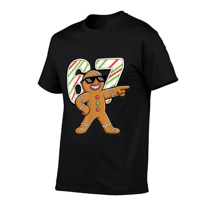 Funny 6 7 Six Seven 67 Meme Gingerbread Man Christmas  Polyester Blend T-Shirt