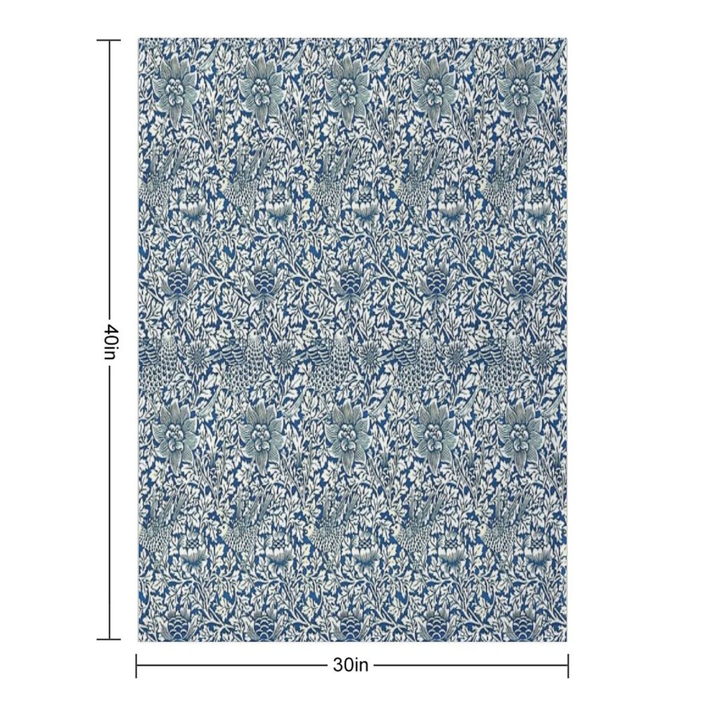 Indigo Blue And White William Morris Pattern Throw Blanket