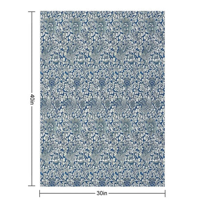 Indigo Blue And White William Morris Pattern Throw Blanket