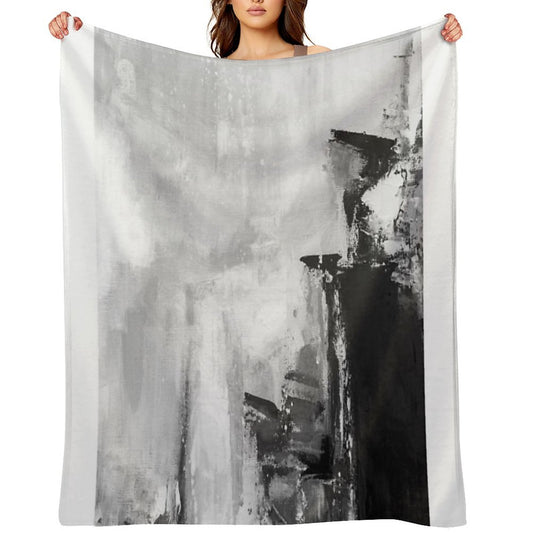 Gray Abstract Throw Blanket