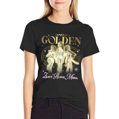 Kpop Demon Hunters Huntrix Golden Zoey Rumi Mira Retro  Relaxed-fit T-Shirt