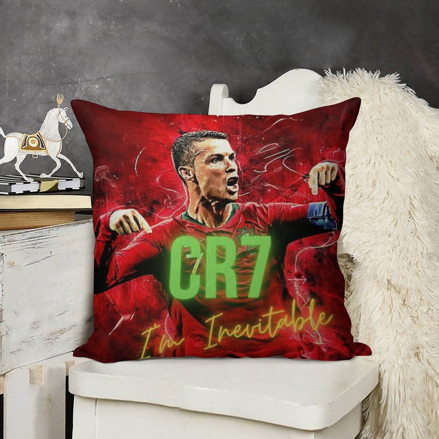 CR7 Linen Throw Pillow Cover