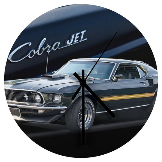 1969 Mustang Mach 1 'Cobra Jet' Wall Clock