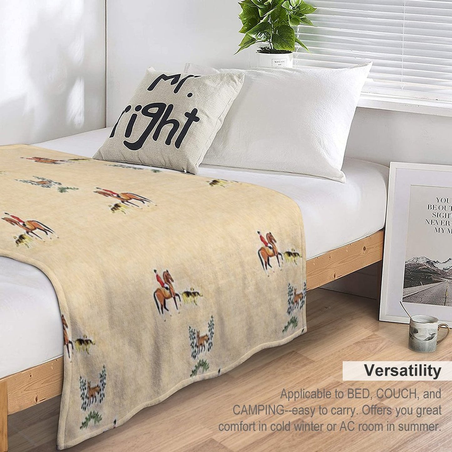 English Country Foxhunt Throw Blanket