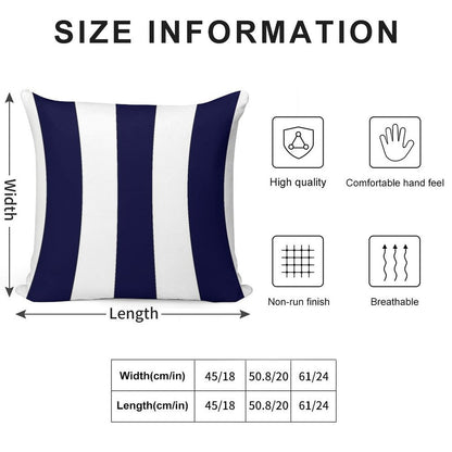 Navy Blue And White Stripes Soft Home Decor Throw Pillow