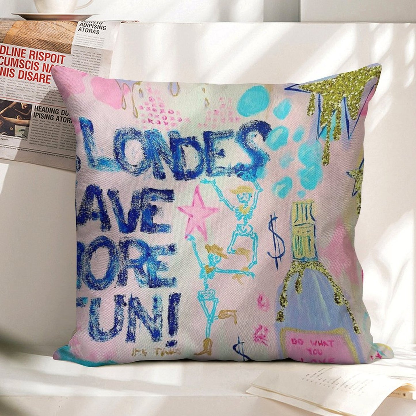 Blondes Have More Fun Linen Throw Pillow Cover