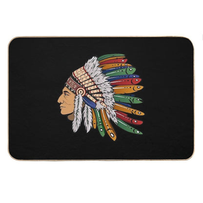 Indian Chief With Headdress Bath Mat