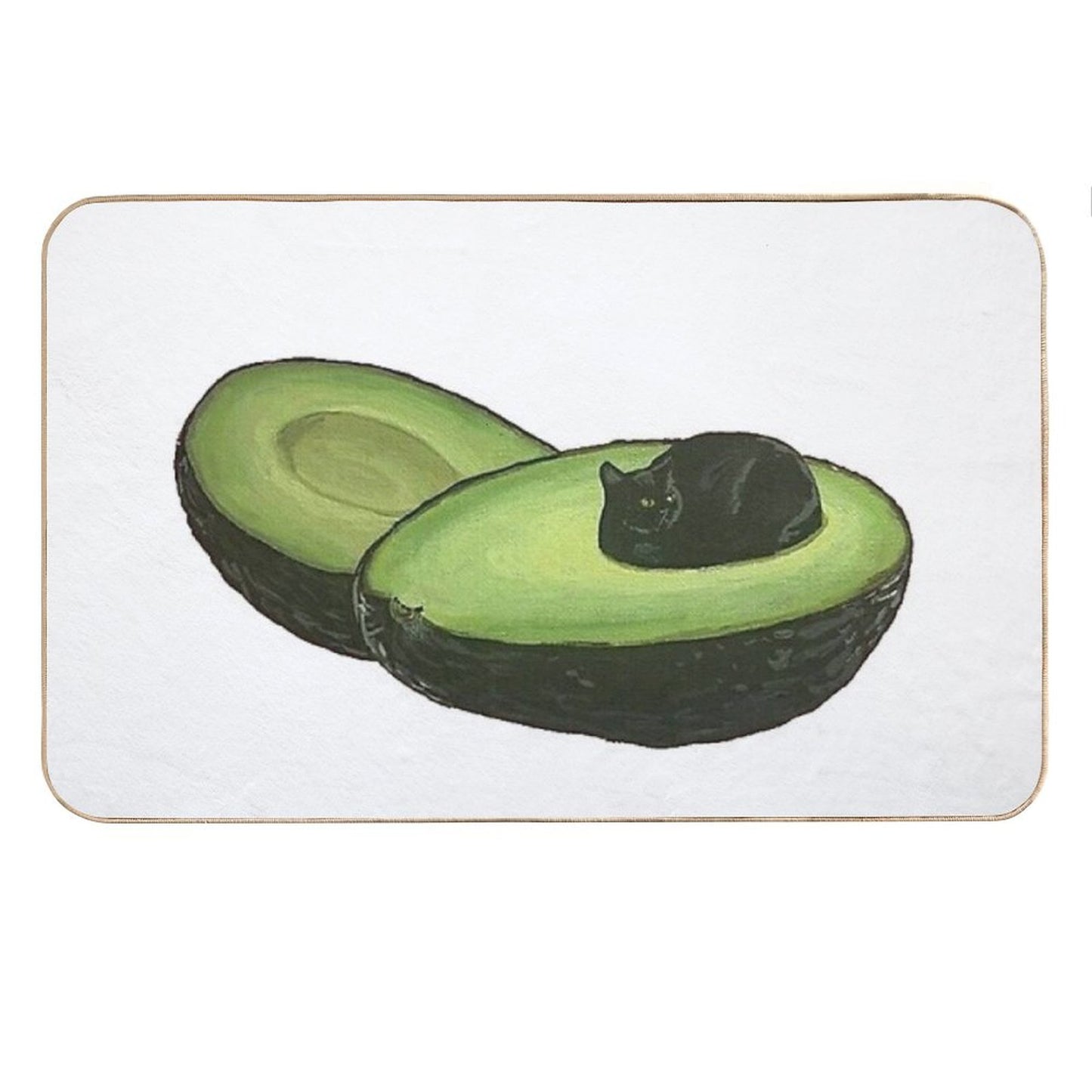 Avocado Cat Bath Mat