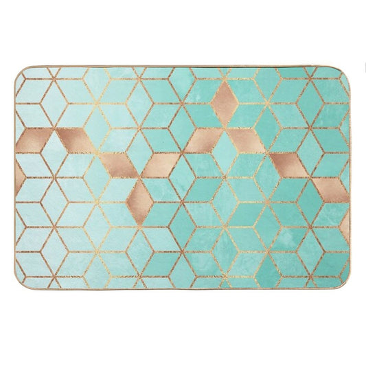 Soft Gradient Aquamarine Bath Mat