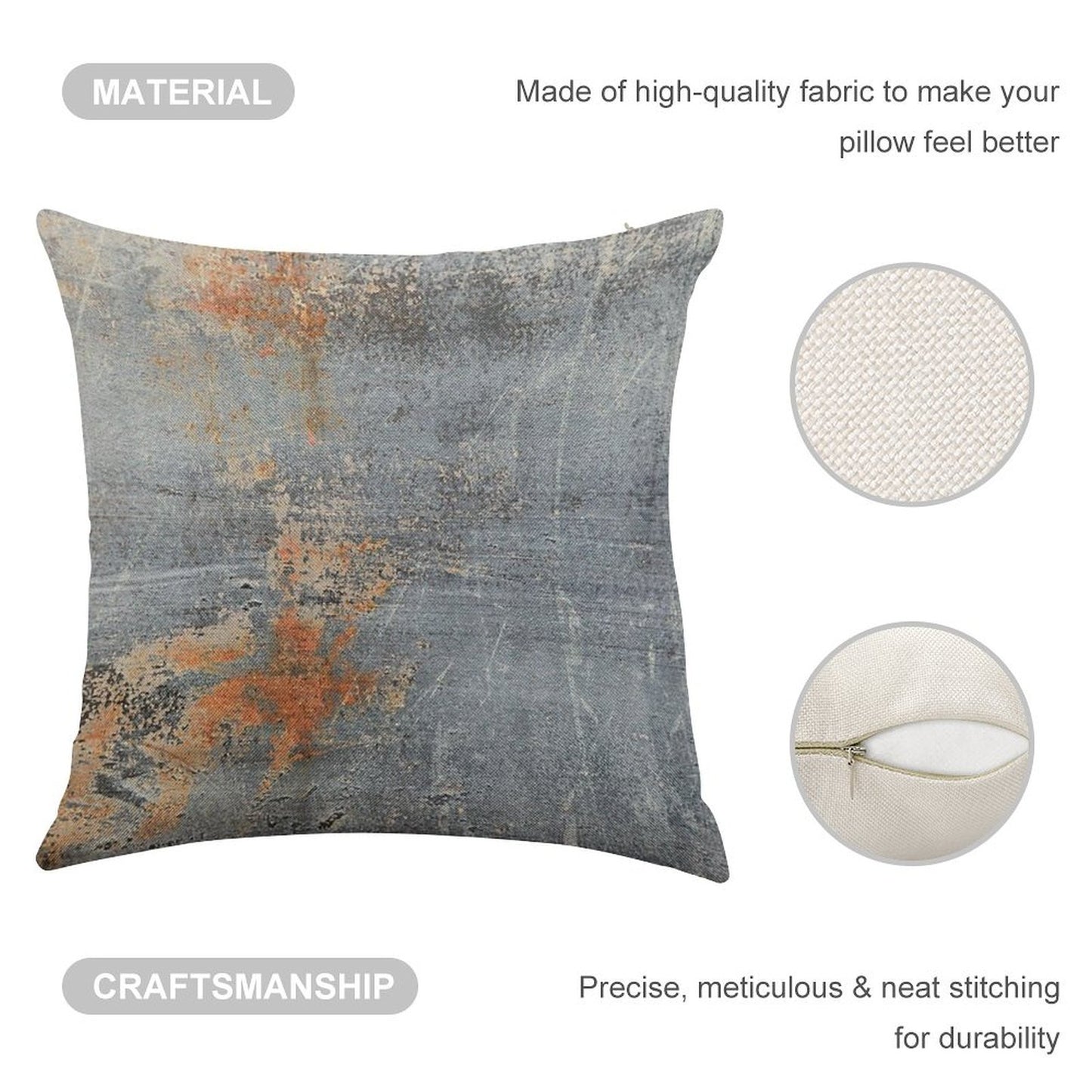 Burn Blue Rust - Alternative II Linen Throw Pillow Cover