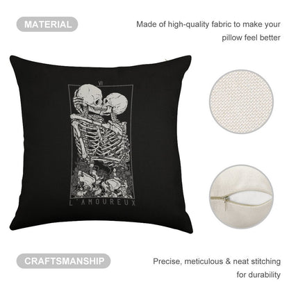The Lovers Linen Throw Pillow Cover