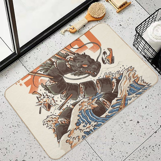 Great Sushi Dragon  Repositionable Bath Mat