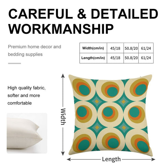 Mid-Century Modern Splash Linen Throw Pillow Cover