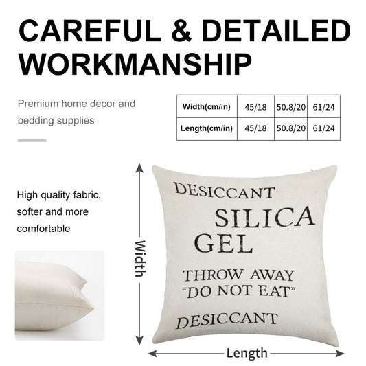 Silica Gel Desiccant Do No Eat (correct) Linen Throw Pillow Cover