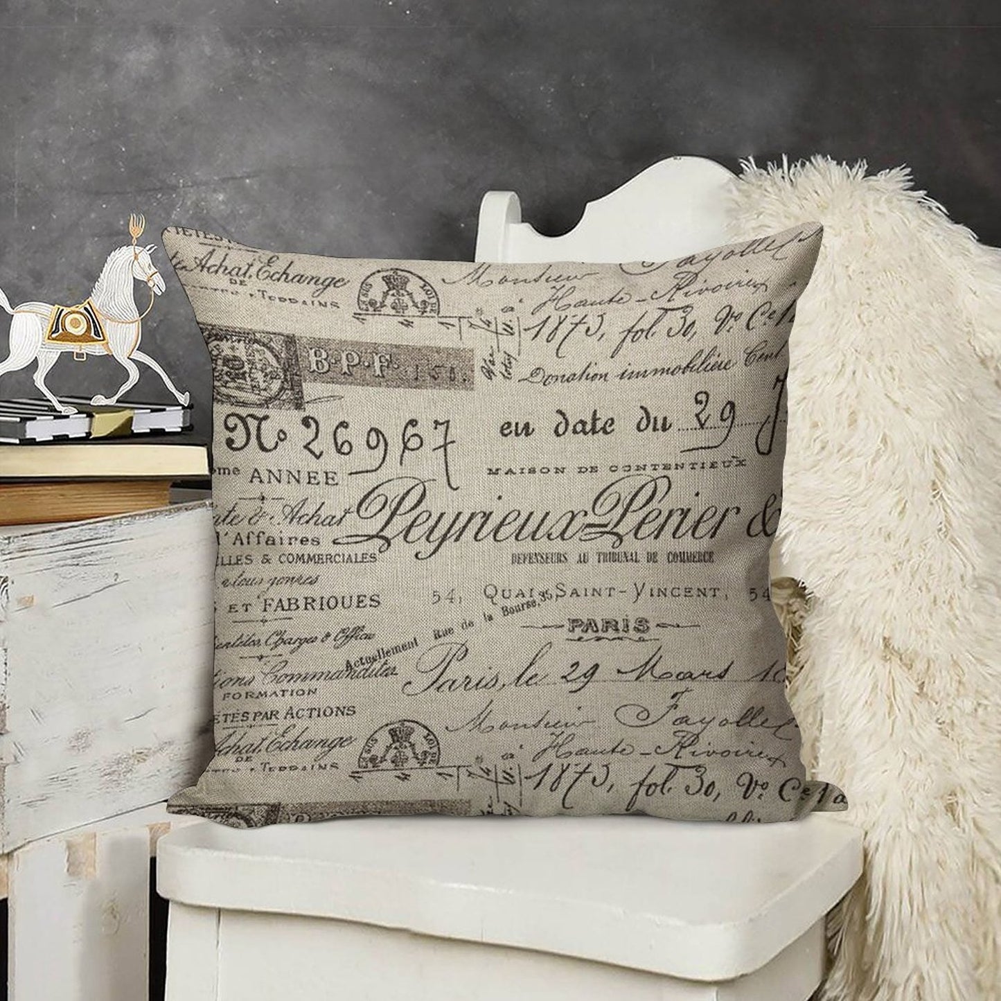 Parisan Linen Throw Pillow Cover