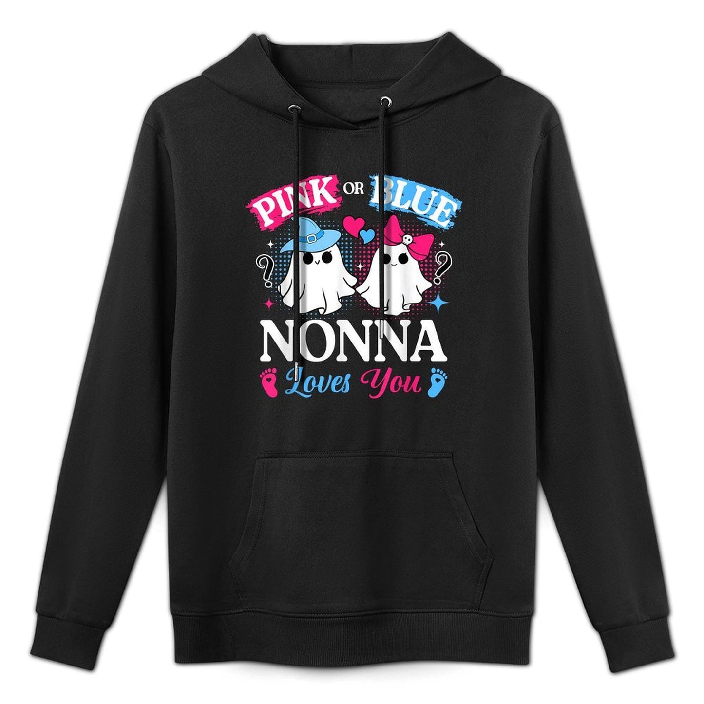 Pink Or Blue Nonna Loves You Gender Reveal Halloween Easy Care Hoodie