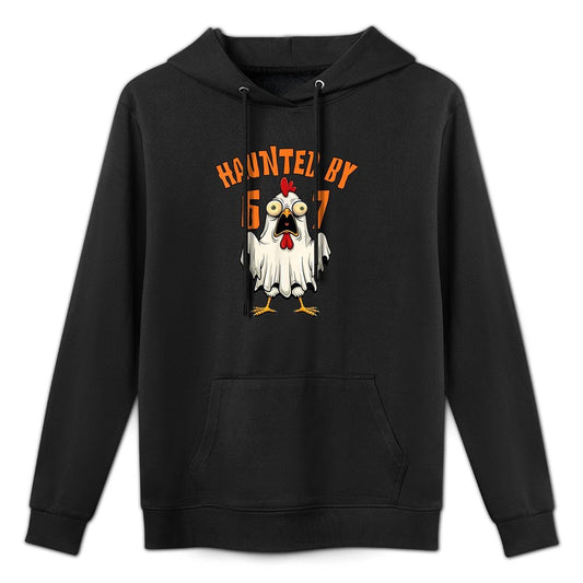 Funny Six Seven Chicken Ghost Z Halloween 67 Haunted by 67 Colorfast Hoodie