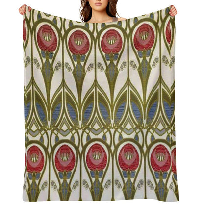 Charles Rennie Mackintosh Design Throw Blanket